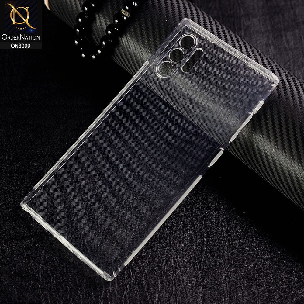 Samsung Galaxy Note 10 Plus Cover - Soft 4D Design Shockproof Silicone Transparent Clear Camera Protection Case