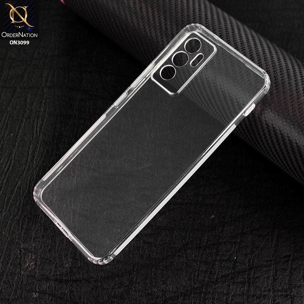 Vivo V23e Cover - Soft 4D Design Shockproof Silicone Transparent Clear Camera Protection Case