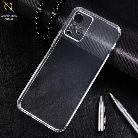 Vivo Y21s Cover - Soft 4D Design Shockproof Silicone Transparent Clear Camera Protection Case