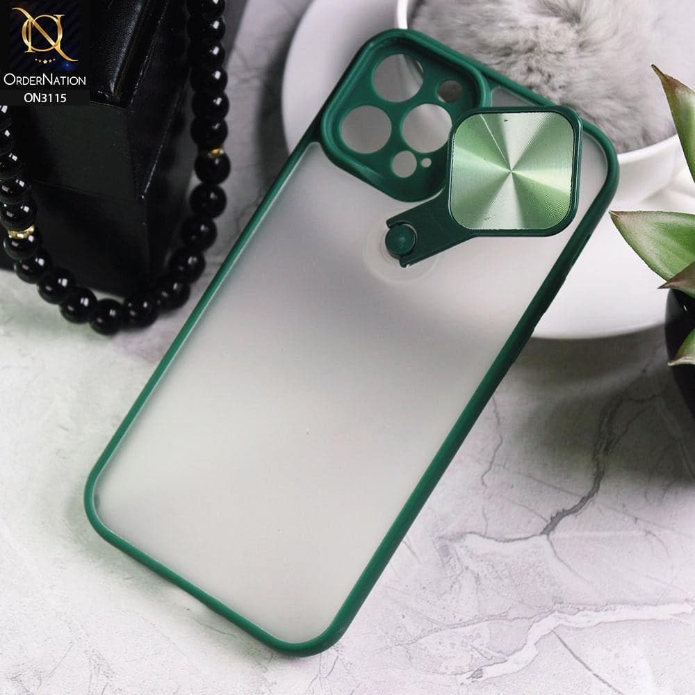 iPhone 12 Pro Max Cover - Green - Fancy 360 Rotation Flip Mirror Camera Shutter Soft Borders Case