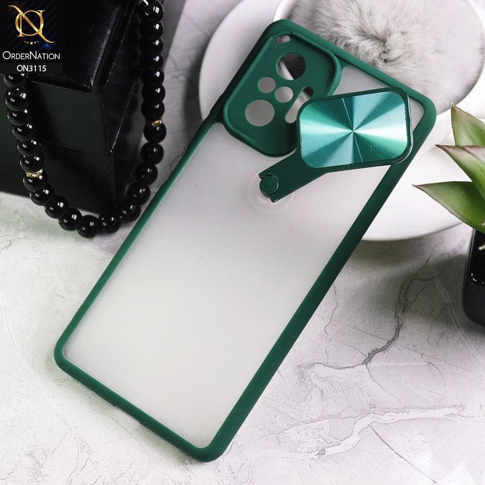 Xiaomi Redmi Note 10 Pro Cover - Green - Fancy 360 Rotation Flip Mirror Camera Shutter Soft Borders Case