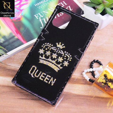 iPhone 11 Pro Max Cover - Black - Electroplating Mirror Shine Rhinestone Trunk Style Soft Case