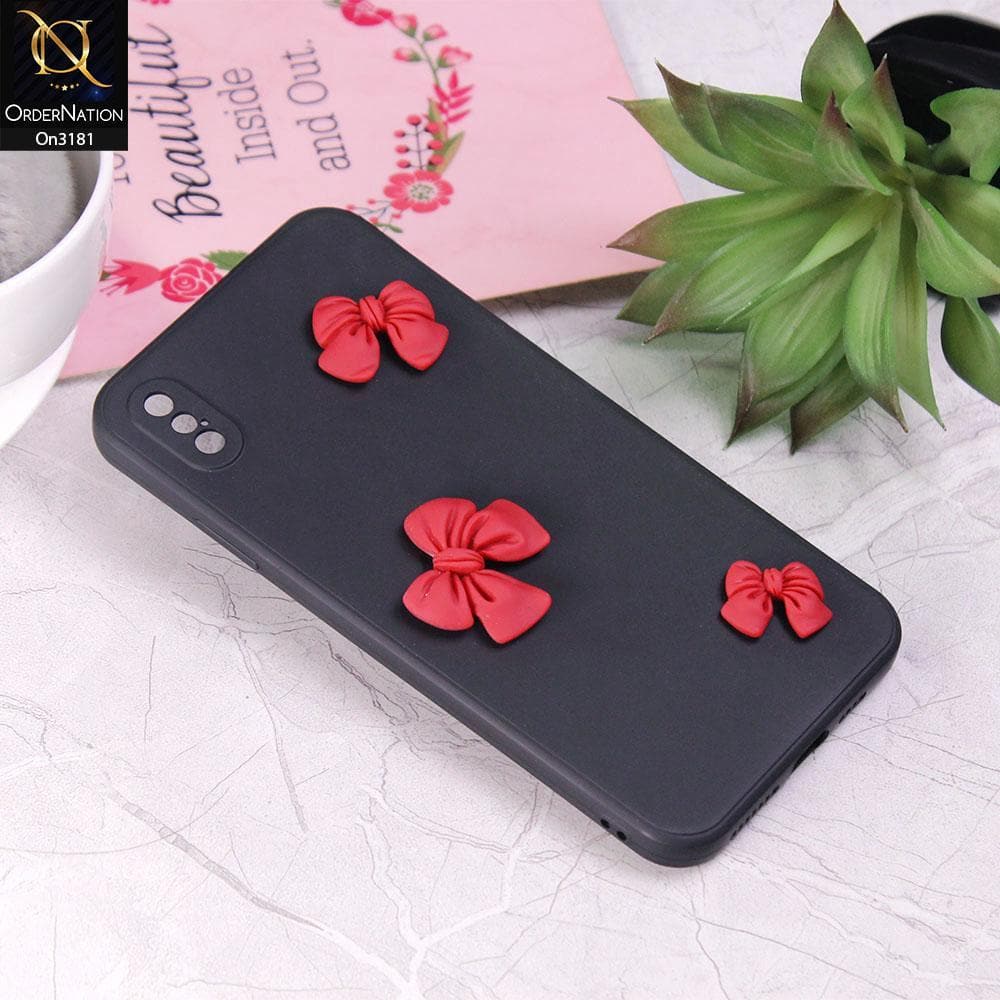 iPhone XS Max Cover - Black - Soft Shockproof Bowknot Case