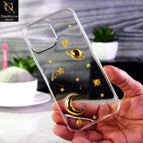 iPhone 11 Pro Max Cover - Glitter Universe 3D Stars & Moon Soft Silicone Case