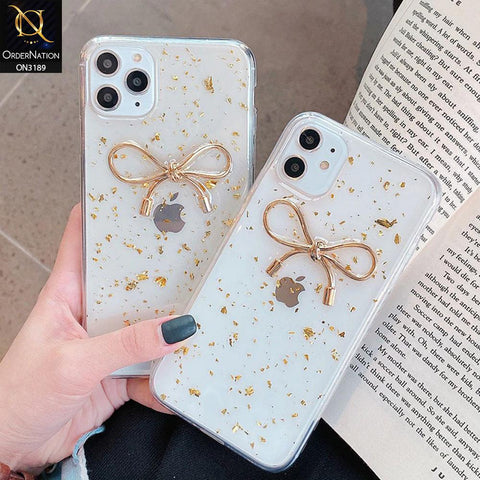 iPhone 11 Cover - Cute Bow Glitter Shinning Foil Transparent Case