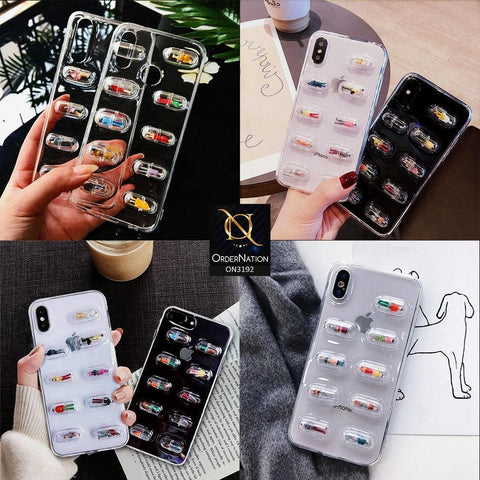 iPhone 12 Cover - 3D Pill Capsule Doll Soft Silicone Clear Case