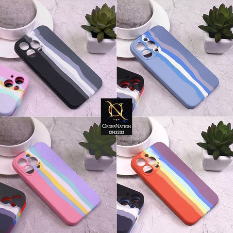 iPhone 13 Pro Cover - Multi - Rainbow Series Liquid Soft Silicon Case