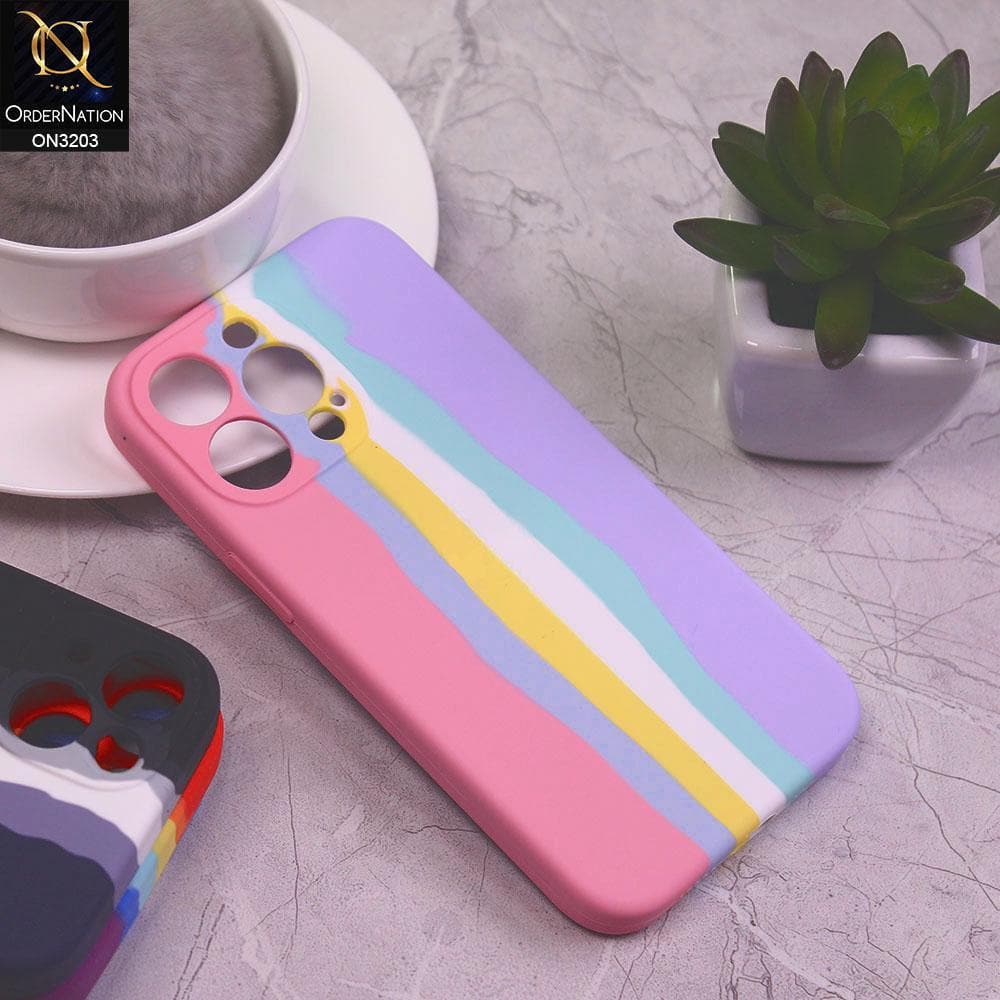 iPhone 13 Pro Cover - Pink - Rainbow Series Liquid Soft Silicon Case