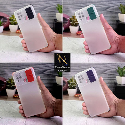 iPhone 11 Pro Max Cover - Blue - Semi-Transparent Camera Slide Protection Soft TPU Case