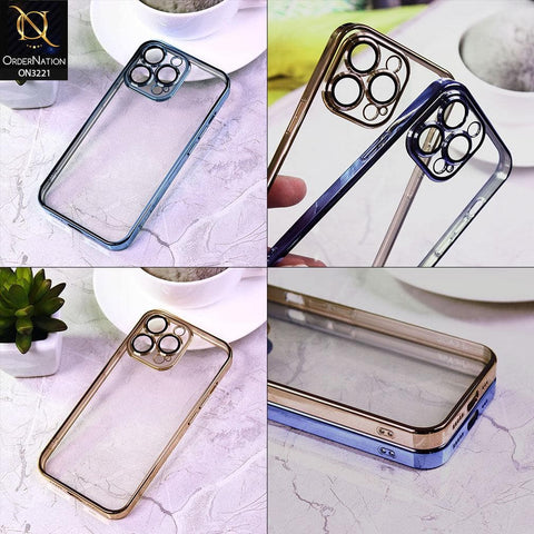 iPhone 13 Pro Cover - Golden - Ultra Thin Clear Transparent Soft Case with Camera Lens Protector