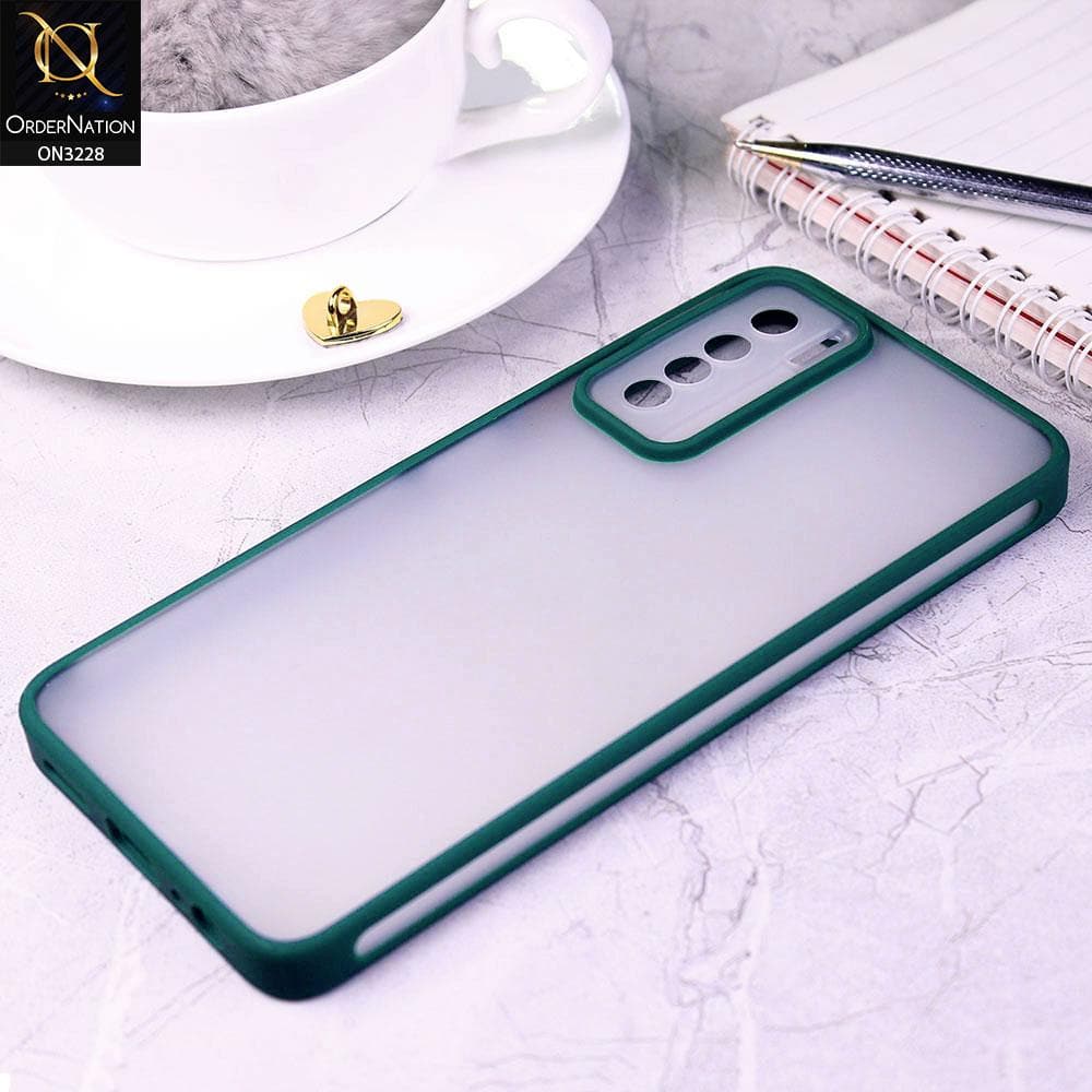 Tecno Camon 17 Pro Cover - Green - New Semi-Tranparant Matte Semi-Soft Shell Protective Case