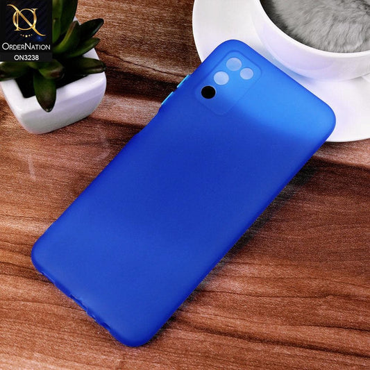 Samsung Galaxy A03s Cover - Light Blue - Semi-Transparent Ultra Thin Color Button Soft Shell Case