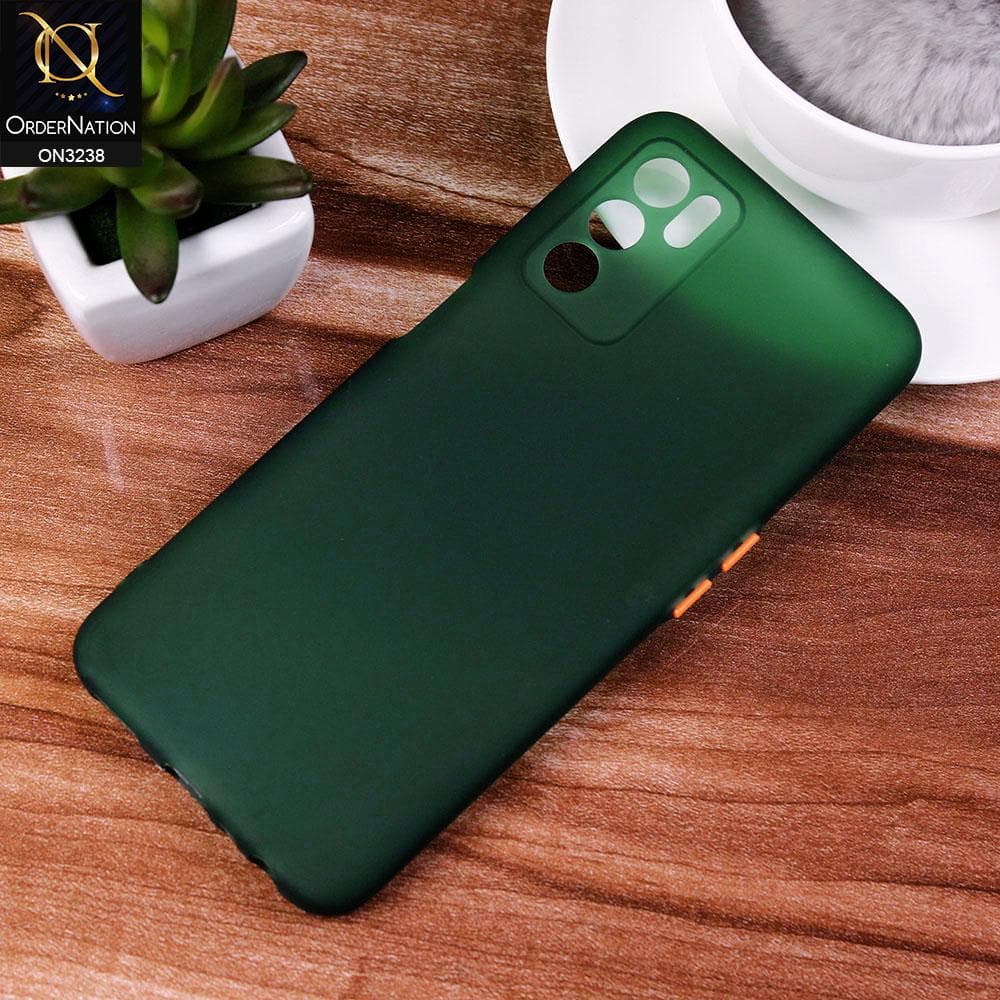 Oppo A16 Cover - Green - Semi-Transparent Ultra Thin Color Button Soft Shell Case