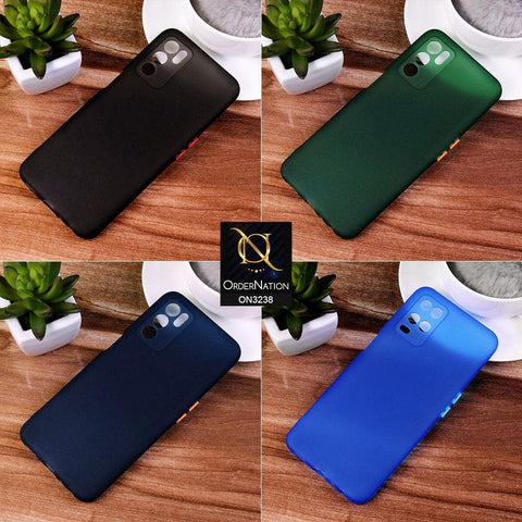 Oppo A16 Cover - Green - Semi-Transparent Ultra Thin Color Button Soft Shell Case