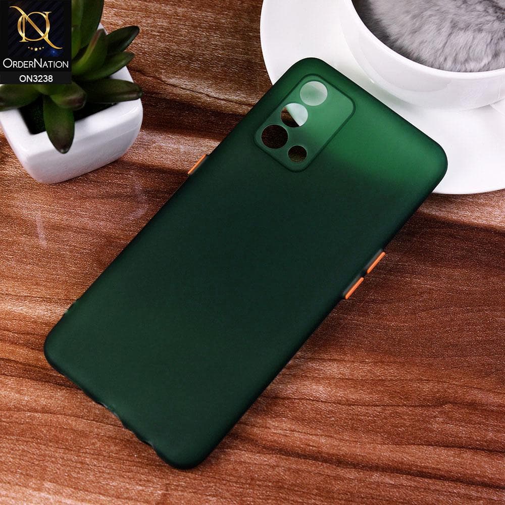 Oppo A74 Cover - Green - Semi-Transparent Ultra Thin Color Button Soft Shell Case