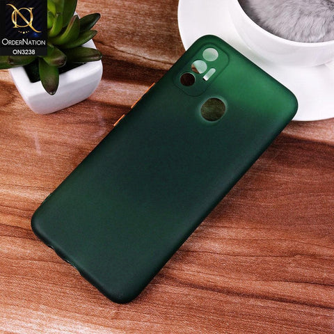 Tecno Spark 7 Cover - Green - Semi-Transparent Ultra Thin Color Button Soft Shell Case