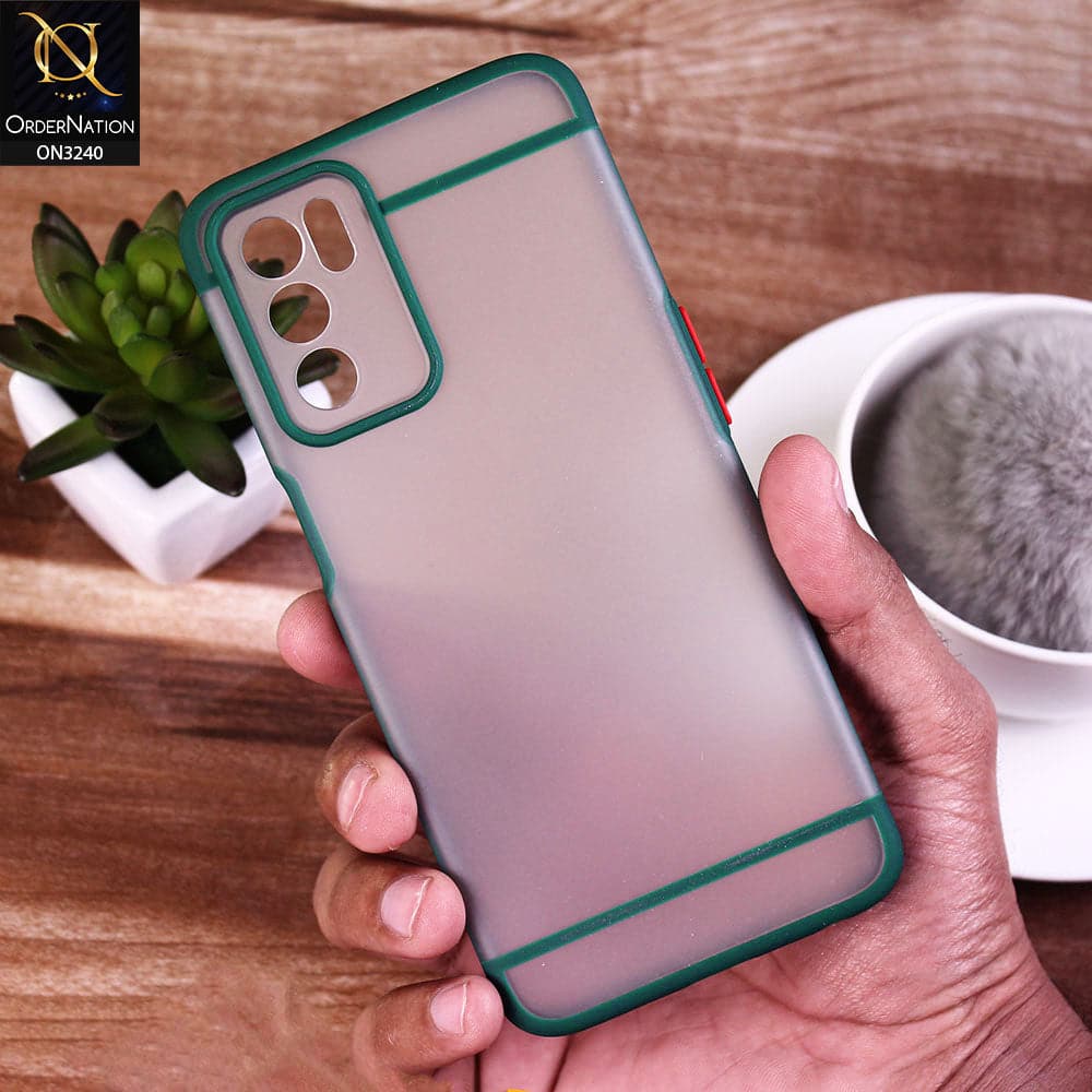 Oppo A16 Cover - Green - New Semi Tranparent Matte Soft Shell Camera Protection Case