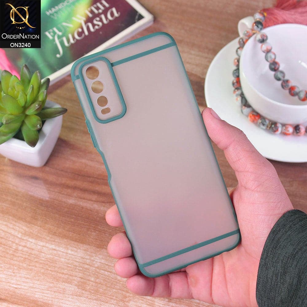 Vivo Y11s Cover - Green - New Semi Tranparent Matte Soft Shell Camera Protection Case