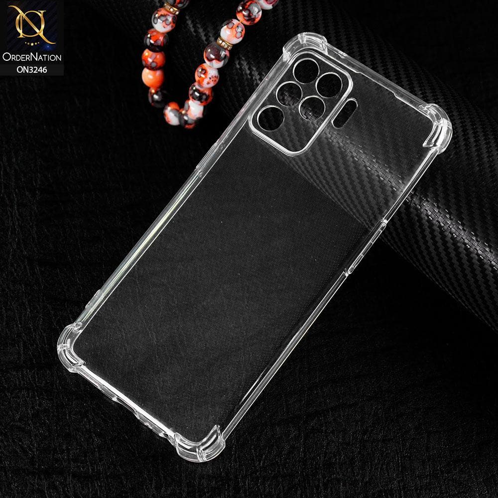 Oppo F19 Pro Cover - Soft 4D Design Shockproof Silicone Transparent Clear Camera Protection Case