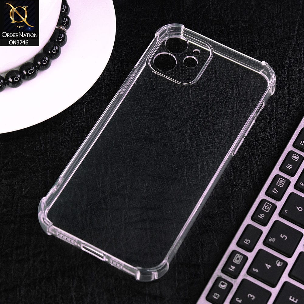 iPhone 12 Cover - Soft 4D Design Shockproof Silicone Transparent Clear Case