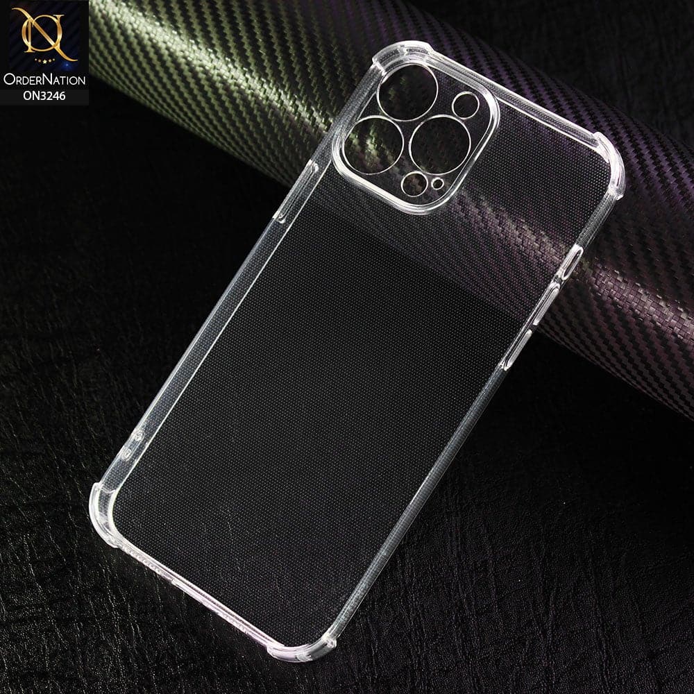 iPhone 12 Pro Max Cover - Soft 4D Design Shockproof Silicone Transparent Clear Case