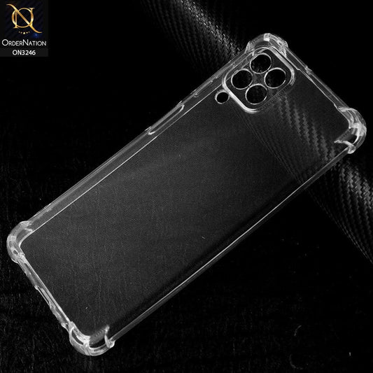 Samsung Galaxy M22 Cover - Soft 4D Design Shockproof Silicone Transparent Clear Camera Protection Case