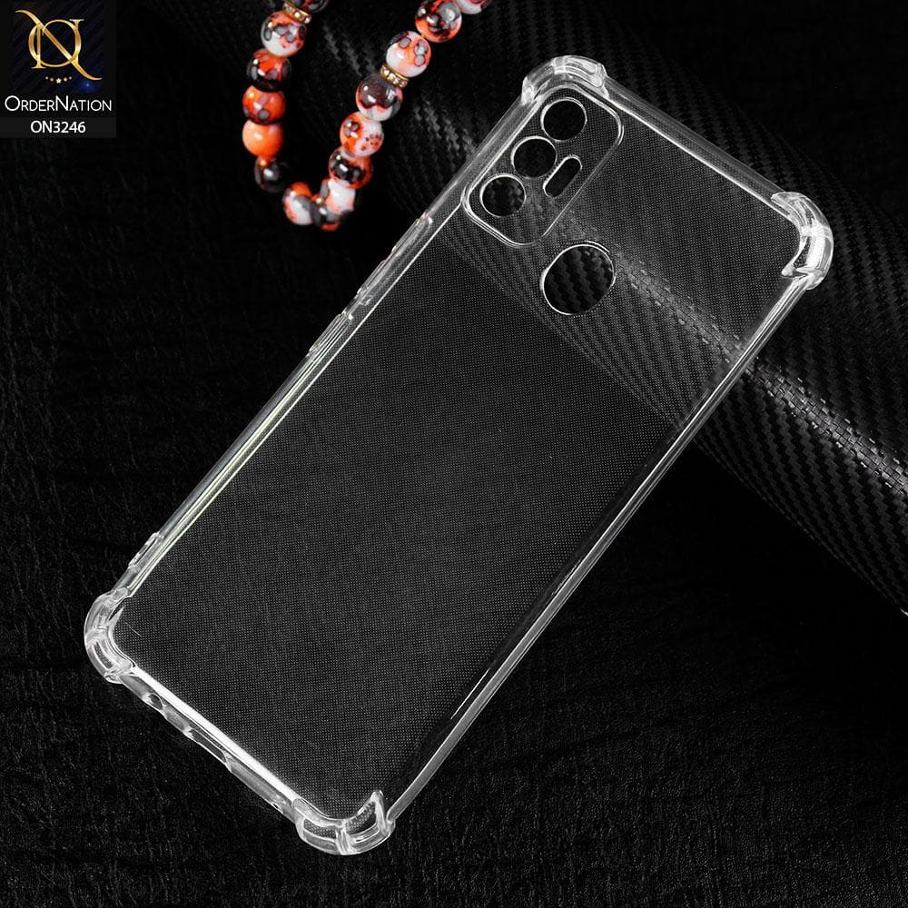 Tecno Spark 7 Cover - Soft 4D Design Shockproof Silicone Transparent Clear Camera Protection Case