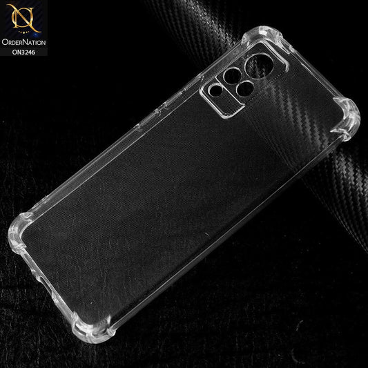 Vivo V21 Cover - Soft 4D Design Shockproof Silicone Transparent Clear Camera Protection Case