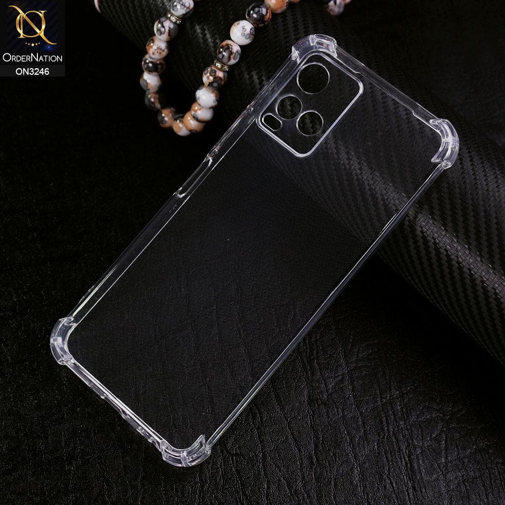 Vivo Y21 Cover - Soft 4D Design Shockproof Silicone Transparent Clear Camera Protection Case