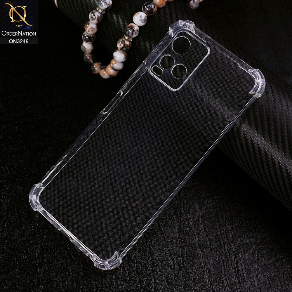 Vivo Y33s Cover - Soft 4D Design Shockproof Silicone Transparent Clear Camera Protection Case