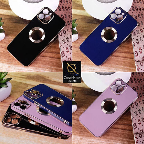 iPhone 13 Pro Cover - Purple - J-Case Nimble Series Electroplating Edge Camera Protection Soft Case with Metalic Ring