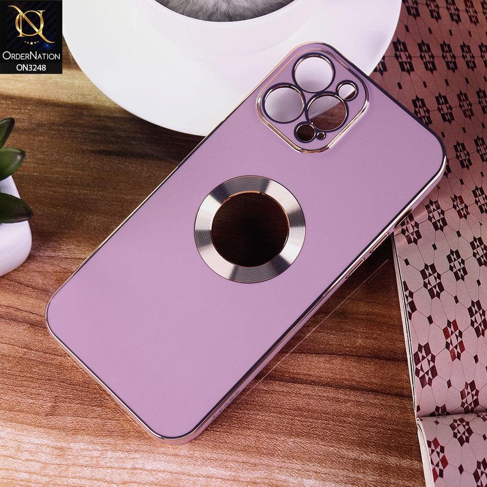 iPhone 13 Pro Cover - Purple - J-Case Nimble Series Electroplating Edge Camera Protection Soft Case with Metalic Ring