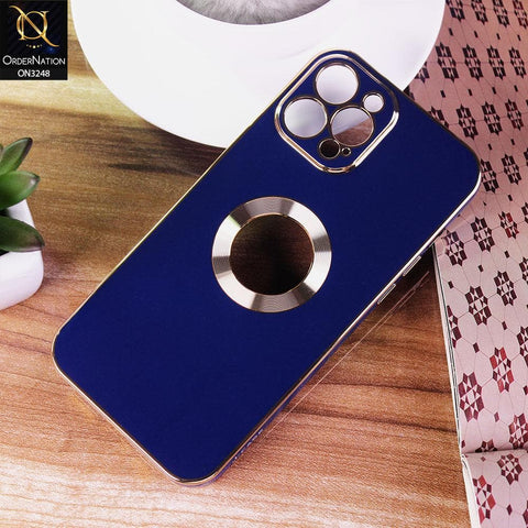 iPhone 13 Pro Max Cover - Blue - J-Case Nimble Series Electroplating Edge Camera Protection Soft Case with Metalic Ring