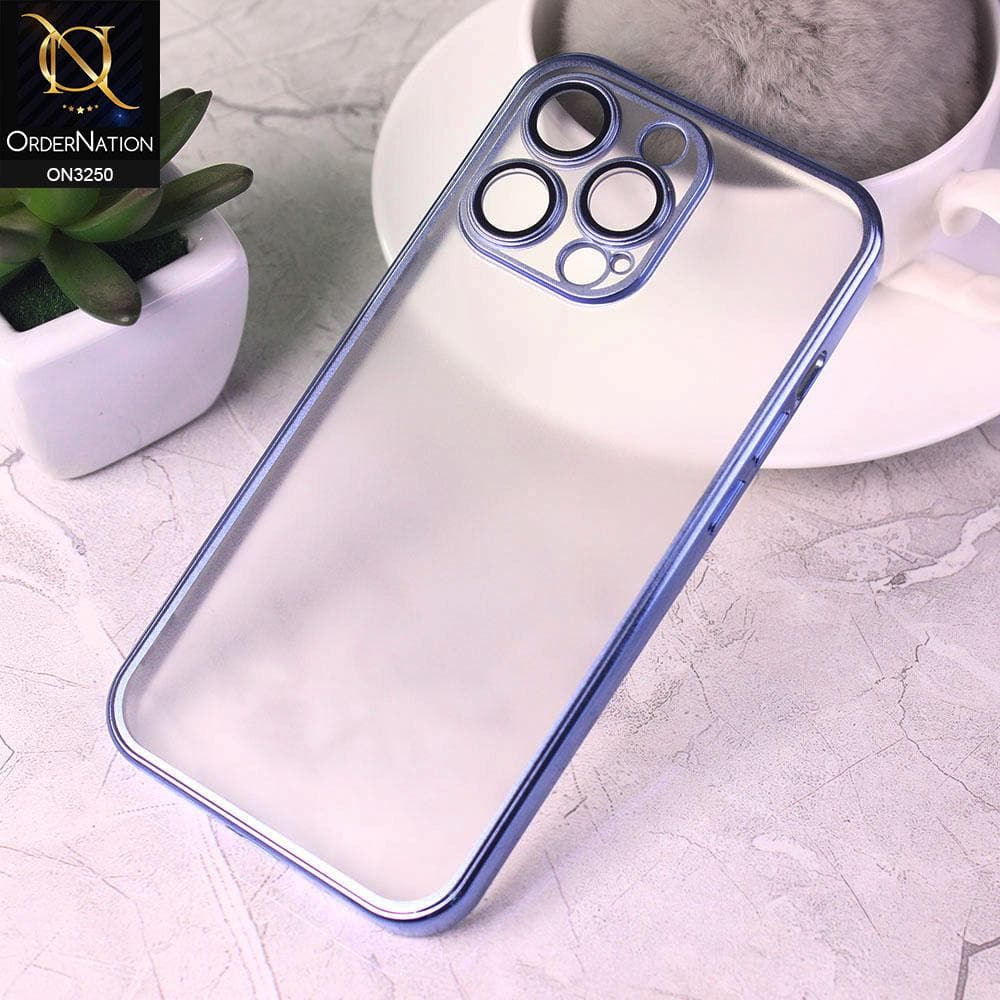 iPhone 13 Pro Cover - Blue - Semi Transparent Soft Silicone Camera Protection Soft Case