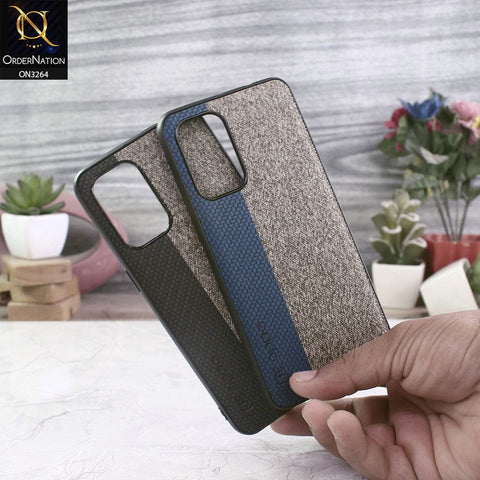 Oppo Reno 6 Pro Cover - Blue - New Dual Tone Fabric Style Soft TPU Case With Camera Protection