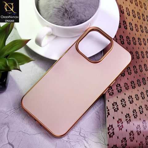 iPhone 13 Pro Cover - Golden - Soft Gold Plated Color Borders Back Case