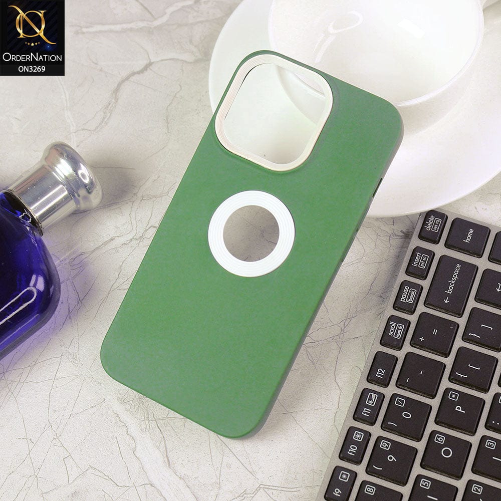 iPhone 13 Pro Cover - Green Design1 -New Soft Protective Silicone Case with Logo Hole