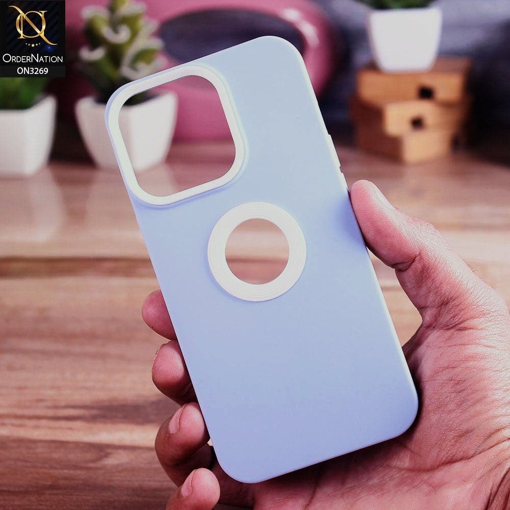 iPhone 13 Pro Cover - Sky Blue Design 1 - New Soft Protective Silicone Case with Logo Hole