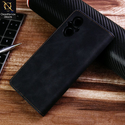 Oppo Reno 7Z 5G Cover - Black - ONation Business Flip Series - Premium Magnetic Leather Wallet Flip book Card Slots Soft Case