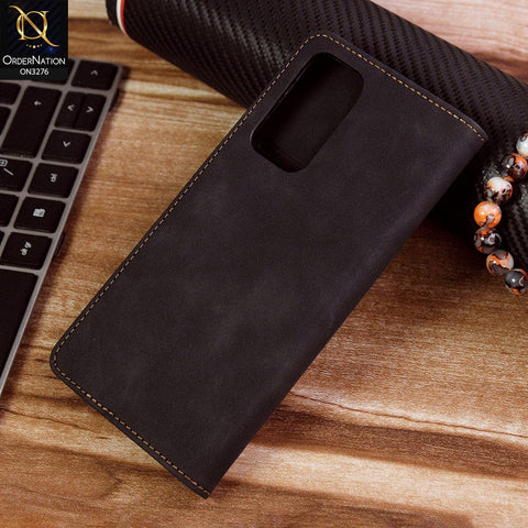 Xiaomi Mi 10T Pro Cover - Black - ONation Business Flip Series - Premium Magnetic Leather Wallet Flip book Card Slots Soft Case