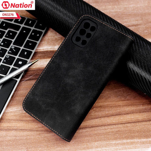 OnePlus 9R Cover - Black - ONation Business Flip Series - Premium Magnetic Leather Wallet Flip book Card Slots Soft Case