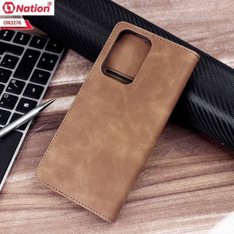 Xiaomi Redmi K40 Cover - Light Brown - ONation Business Flip Series - Premium Magnetic Leather Wallet Flip book Card Slots Soft Case