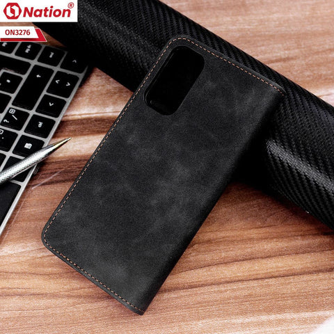 Xiaomi Poco M3 Cover - Black - ONation Business Flip Series - Premium Magnetic Leather Wallet Flip book Card Slots Soft Case