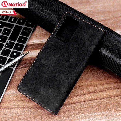 Xiaomi Redmi Note 11S Cover - Black - ONation Business Flip Series - Premium Magnetic Leather Wallet Flip book Card Slots Soft Case