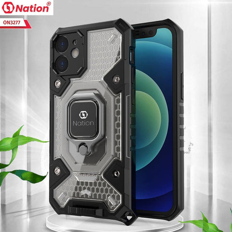 Xiaomi Poco M4 Pro 5G Cover - Black - ONation BIBERCAS Series - Honeycomb Shockproof Space Capsule With Magnetic Ring Holder Soft Case