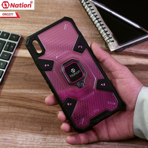 iPhone XS / X Cover - Purple - ONation BIBERCAS Series - Honeycomb Shockproof Space Capsule With Magnetic Ring Holder Soft Case