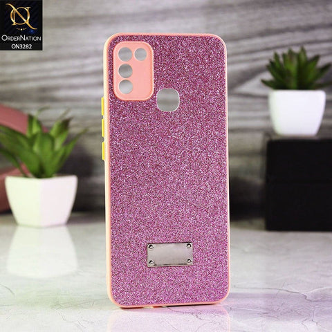 Infinix Hot 10 Play Cover - Pink - Bling Sparkle Glitter Back Shell Soft Border Case with Camera Protection