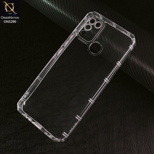 Infinix Hot 11 Play Cover -  Four Sided Airbag With Camera Protection Clear Transparent Soft Case