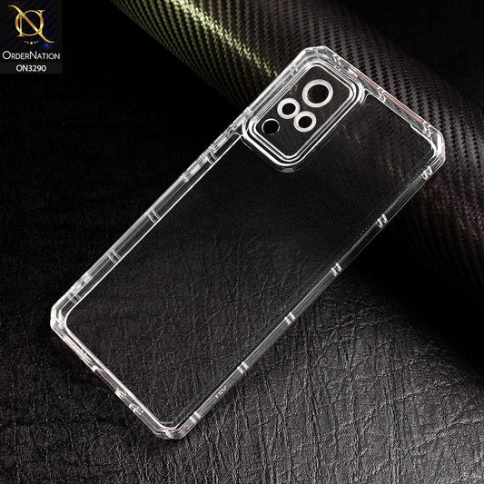 Vivo V21 Cover - Four Sided Airbag With Camera Protection Clear Transparent Soft Case