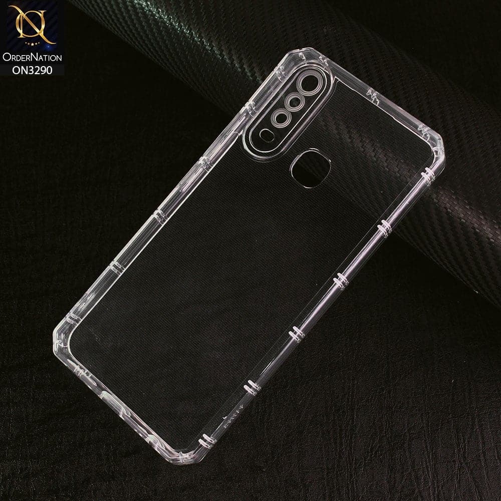 Vivo Y17 Cover -  Four Sided Airbag With Camera Protection Clear Transparent Soft Case